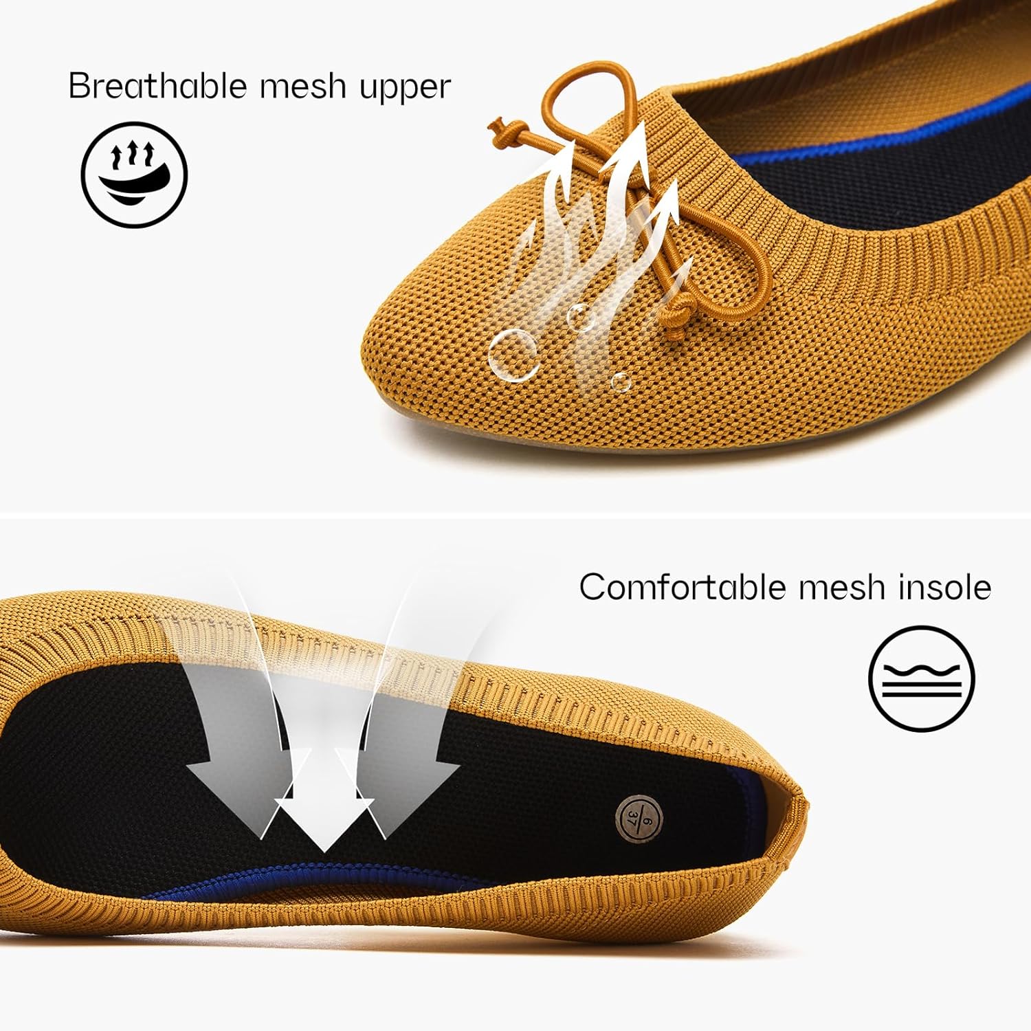 Women's Flats Black Flats Shoes Pointed Toe Ballet Flats Comfortable Bow Girls Flats Dressy