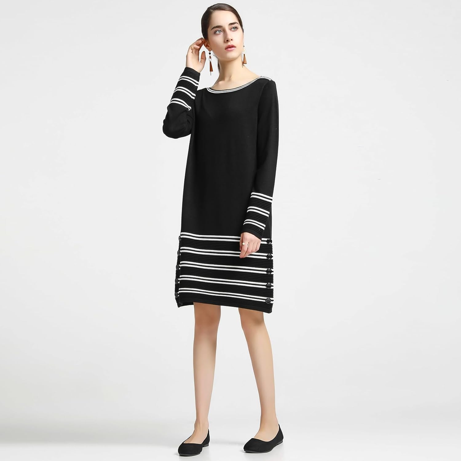 Flats for Women Round Toe Flat Shoes Dressy Black Ballet Flats Comfortable Womens Dress Shoes Ballerina Flats for Work