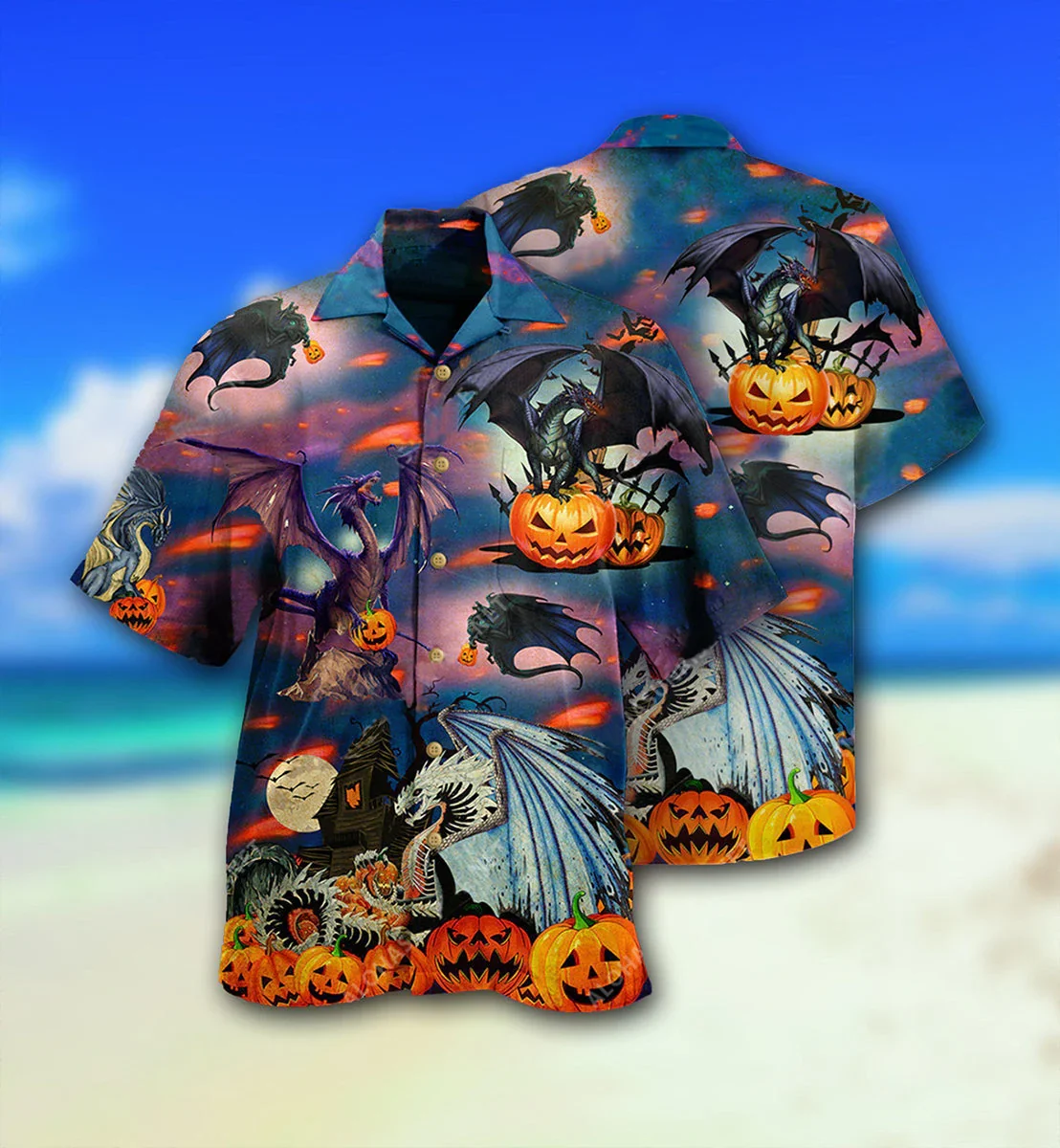 Men's Halloween Fun Horror Lapel Shirt