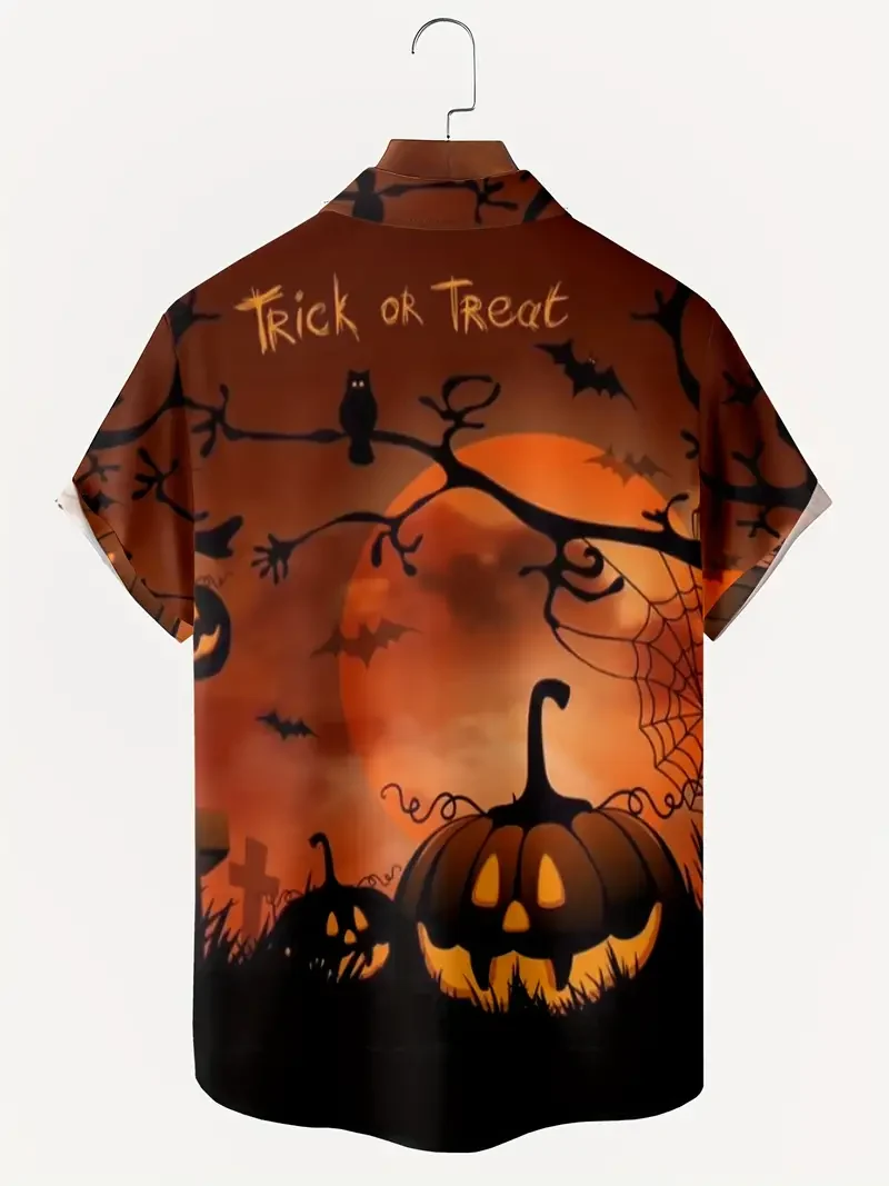 Men's Retro Halloween Fashion Short Sleeve Shirt