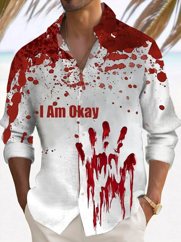 I'm Okay Blood Stains Casual Shirt