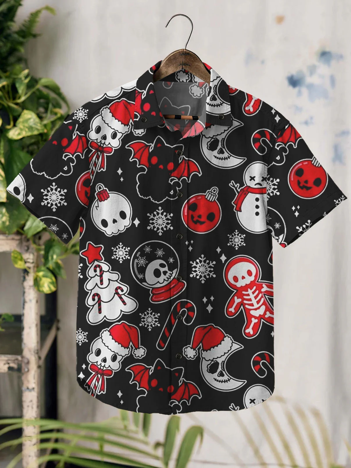 Western Vintage Cowboy Christmas 100% Cotton Short Sleeve Shirt