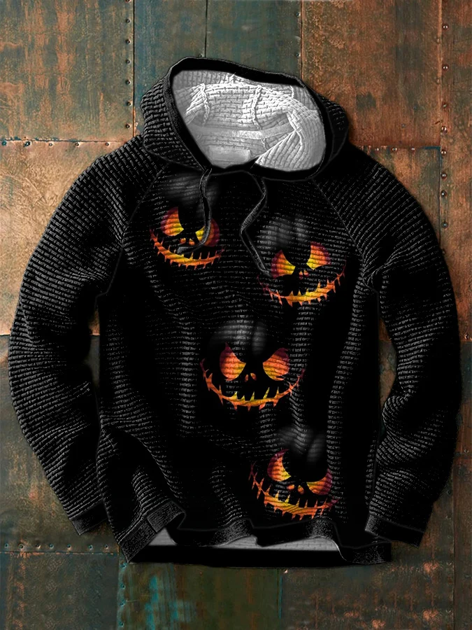 Men's Halloween Waffle Halloween Print Sweatshirt