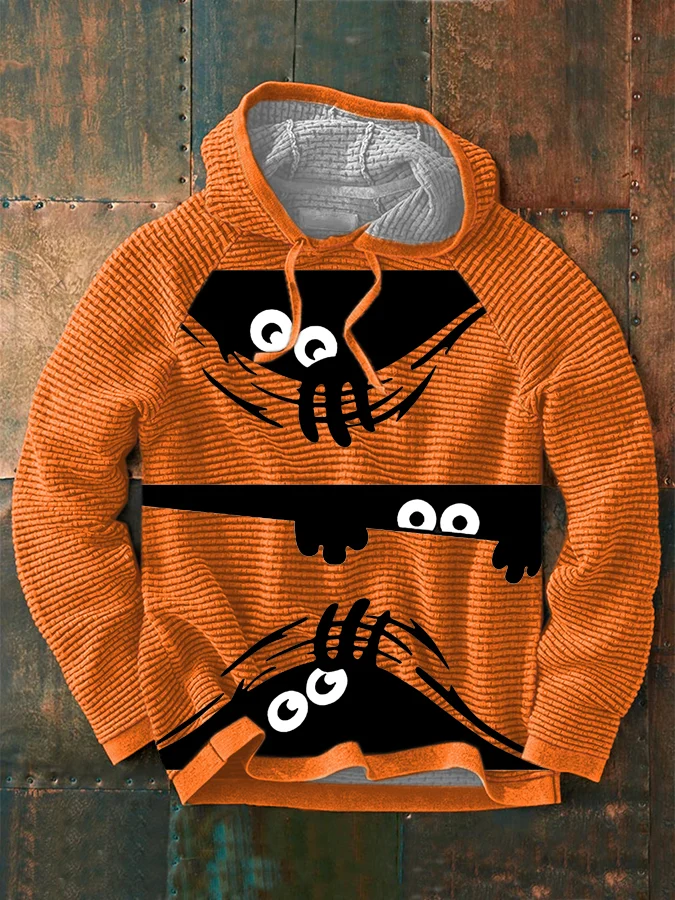 Men's Halloween Peek Monster Print Sweatshirt