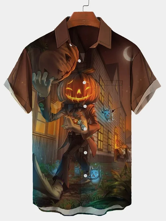 Halloween Print Men'S Shirt
