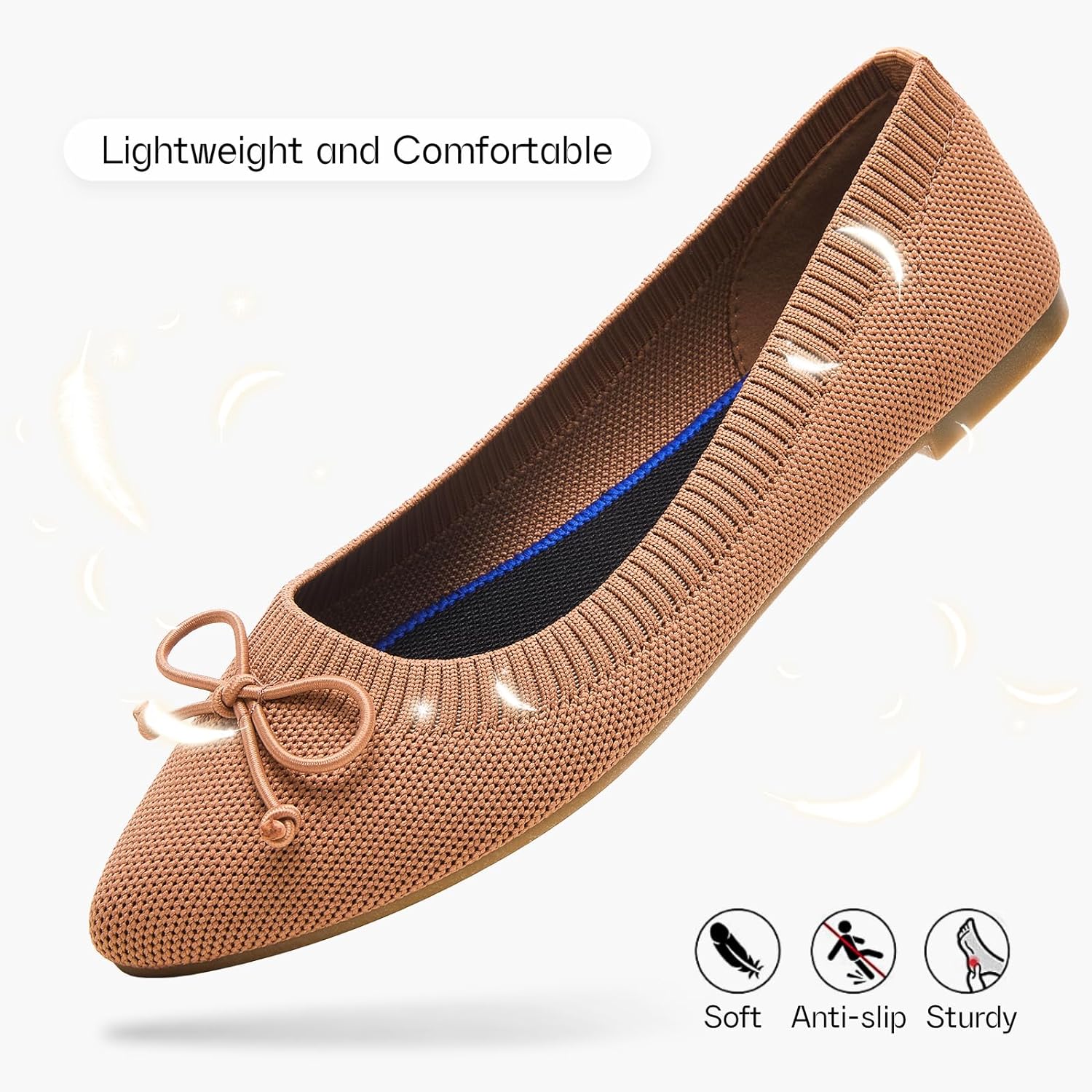 Women's Flats Black Flats Shoes Pointed Toe Ballet Flats Comfortable Bow Girls Flats Dressy