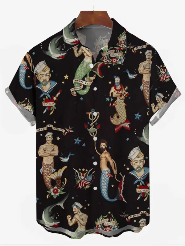 Men's Mermaid Print Festival Shirt