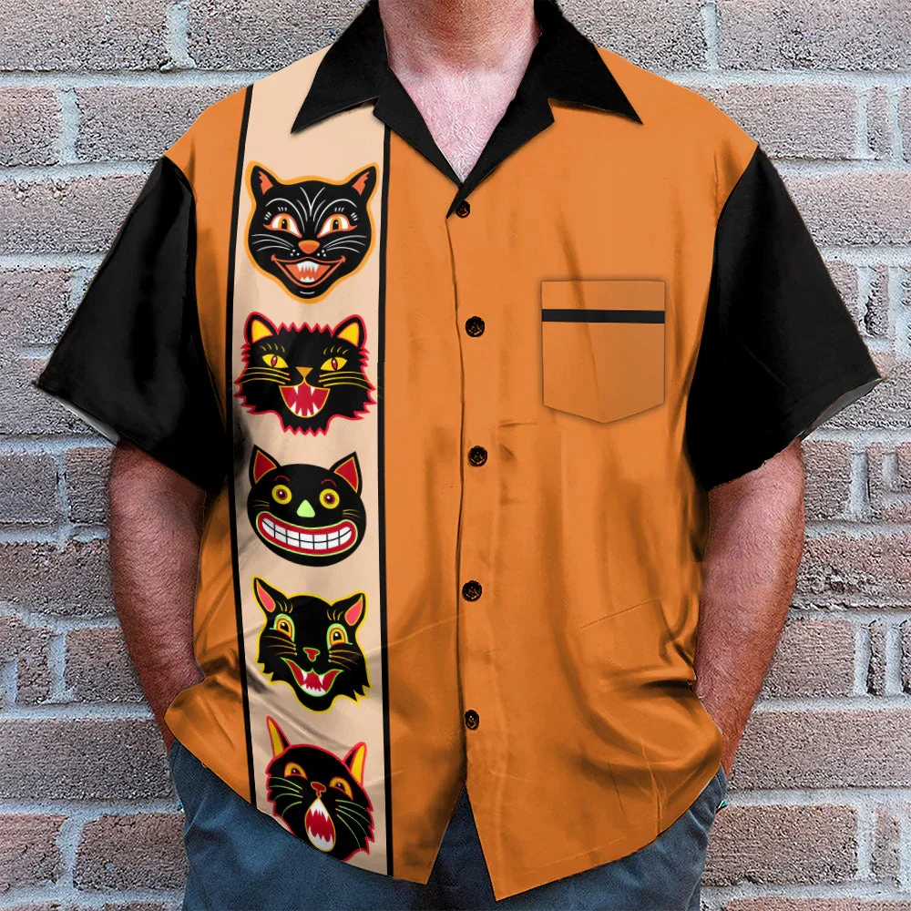 Men's Halloween Fun Horror Lapel Shirt