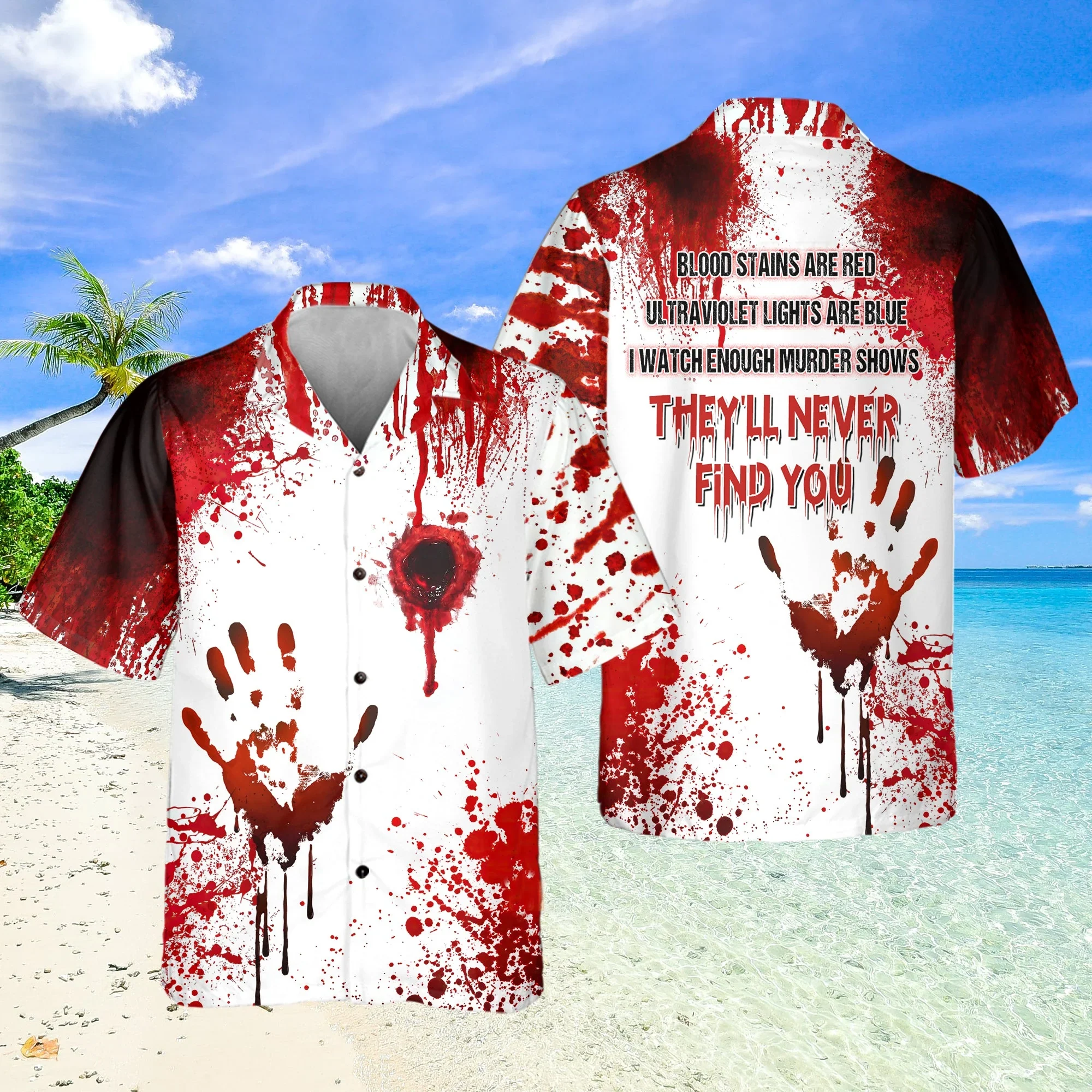 Men's Halloween Fun Horror Lapel Shirt