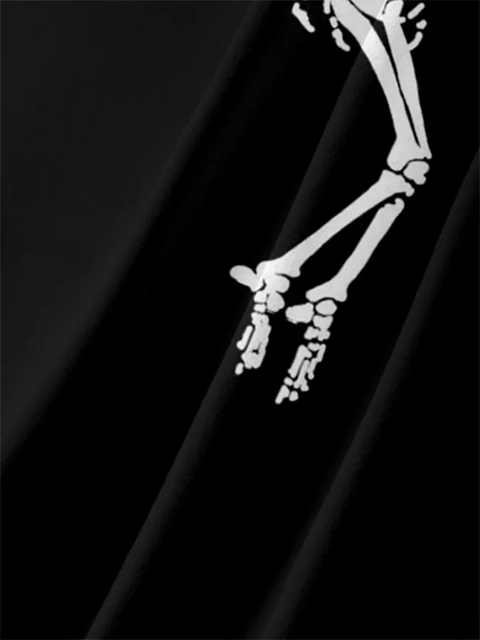 Printed Skull Polo Short Sleeve Shirt