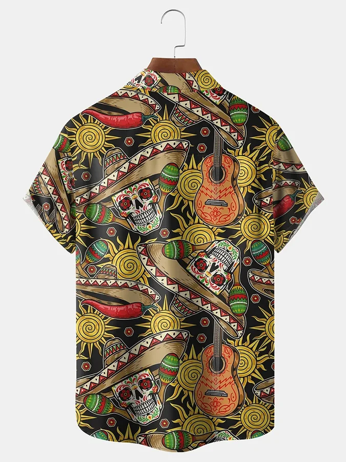 Casual Holiday Skull Print Men's Shirt