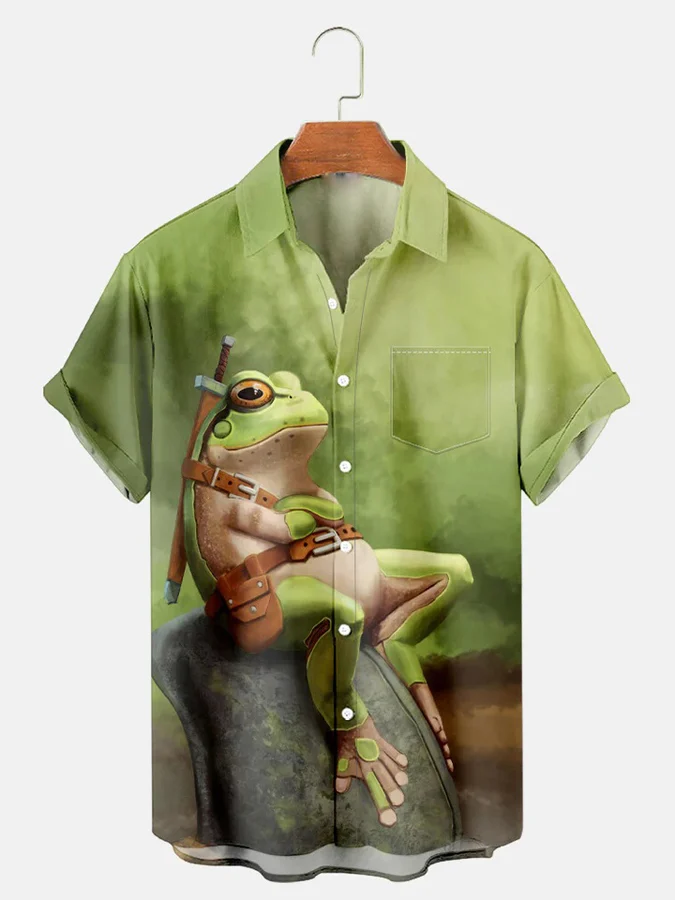 Men'S West Frog Printed Shirt