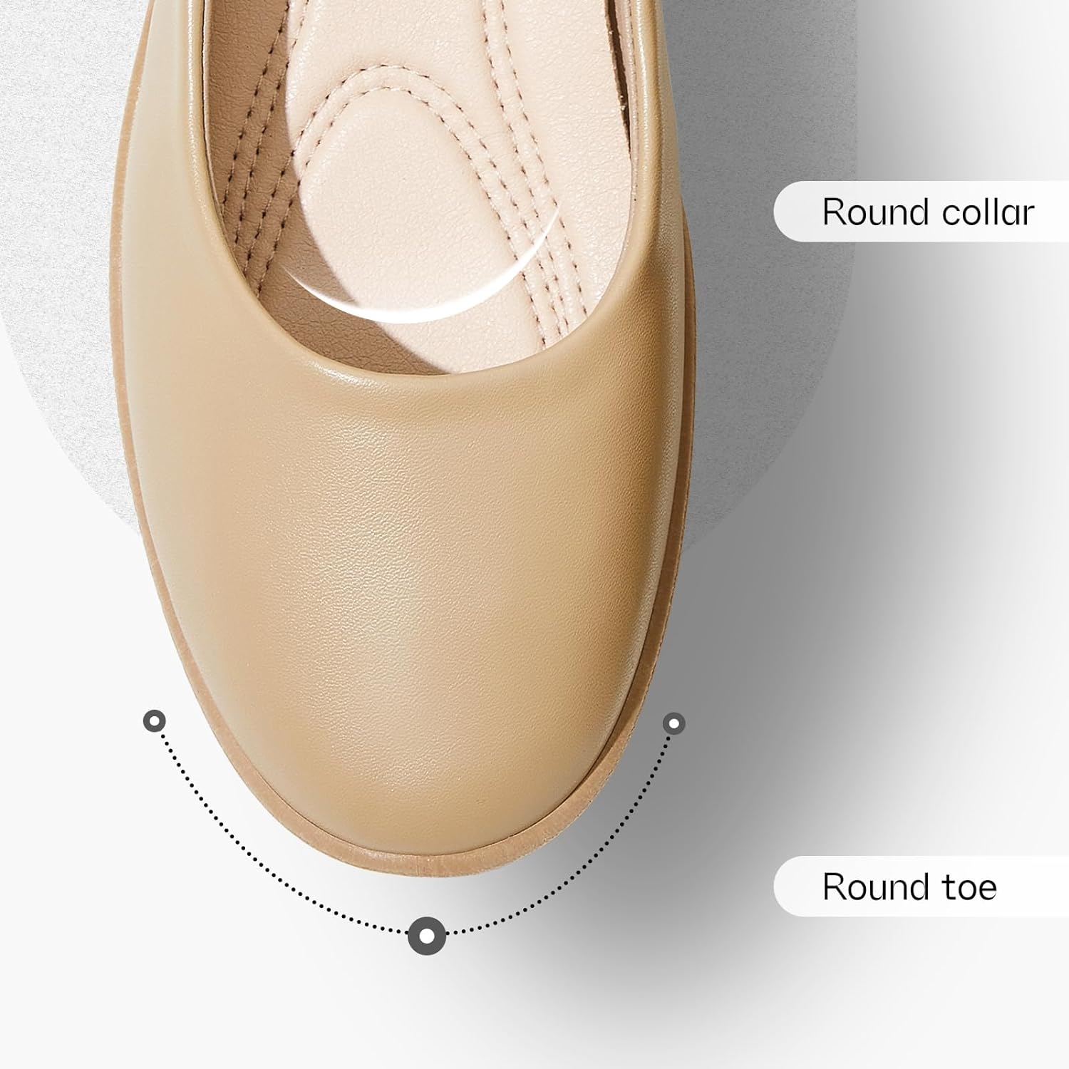 Women's Flats Comfortable Black Flats Shoes Women Round Toe Ballerina Flats Leather Dress Shoes Work Flats for Office