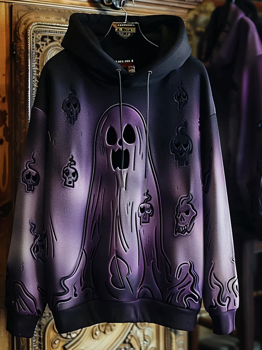 Men's Gothic Ghost Art Printed Hoodie