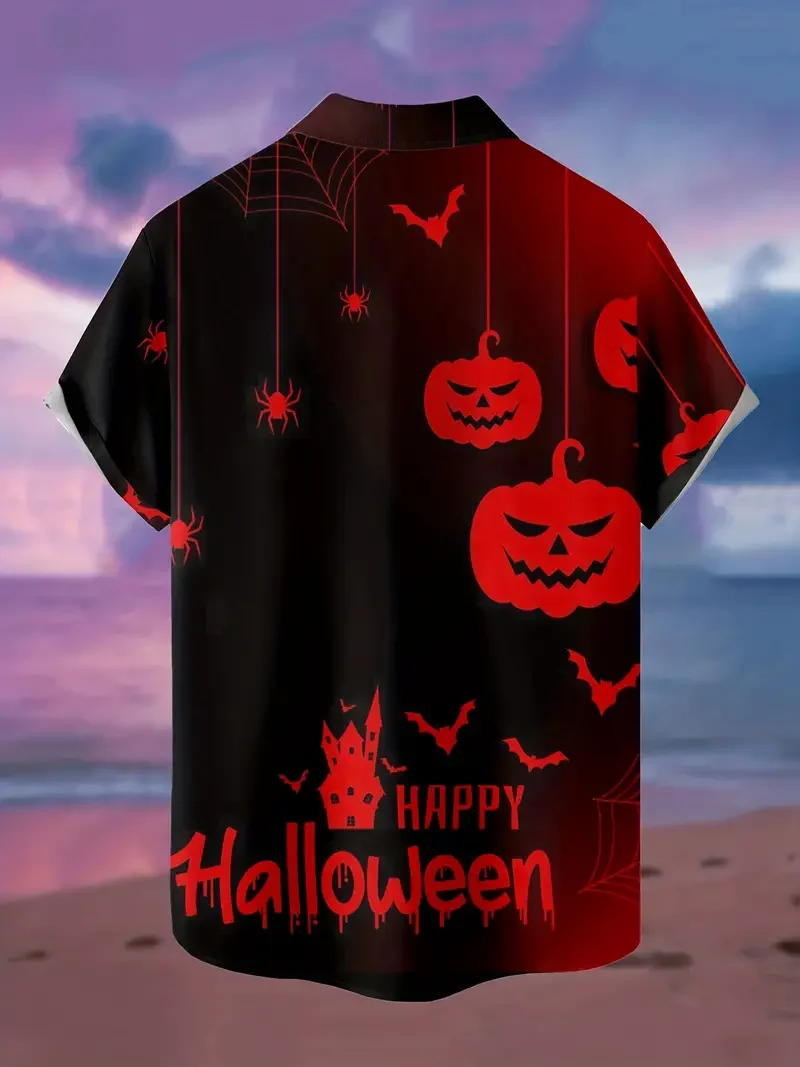 Men's Retro Halloween Fashion Short Sleeve Shirt