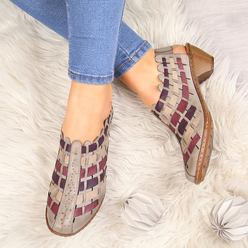 Sandals Pu Cross Woven Casual Boots Sandals