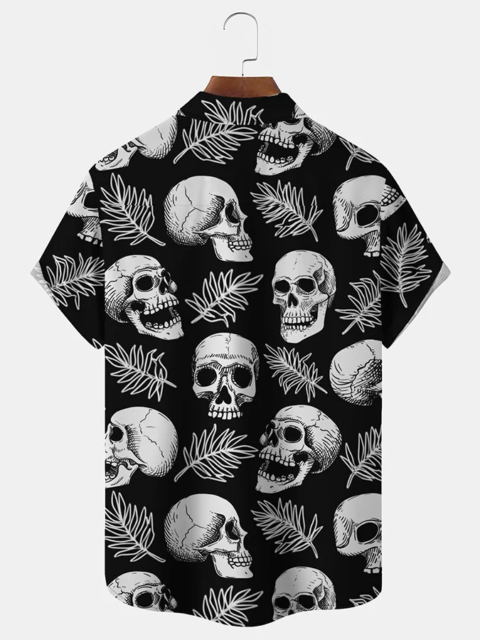 Stylish Casual Holiday Skull Print Shirt