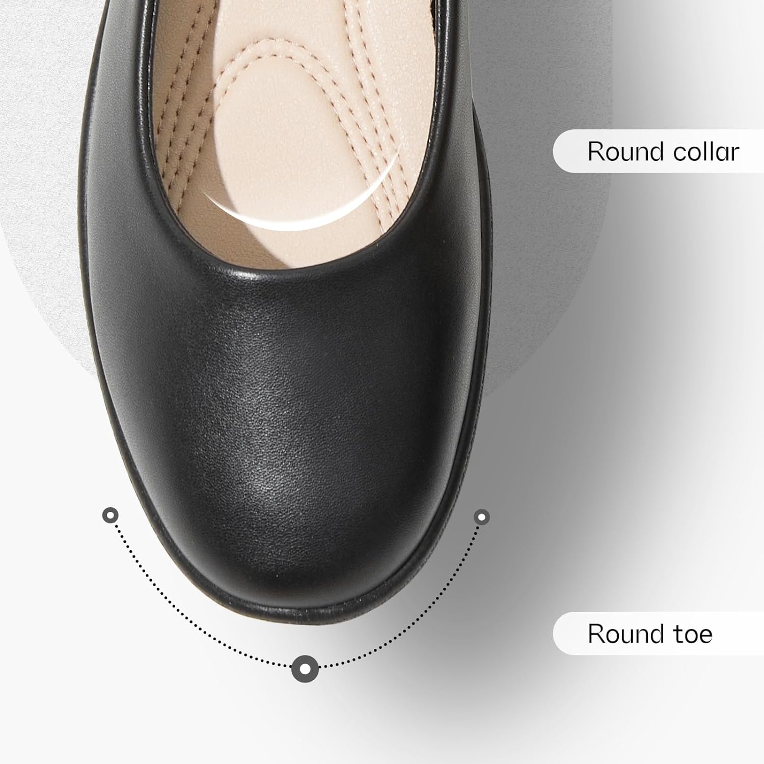 Women's Flats Comfortable Black Flats Shoes Women Round Toe Ballerina Flats Leather Dress Shoes Work Flats for Office