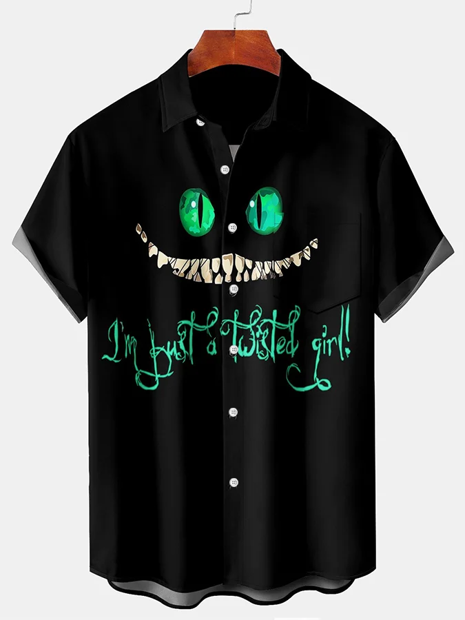 Men's Halloween Printed Casual Shirt (With Pockets)