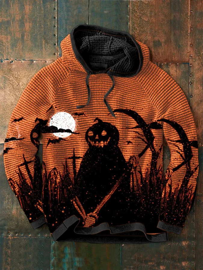 Men's Halloween Print Casual Hooded Sweatshirt