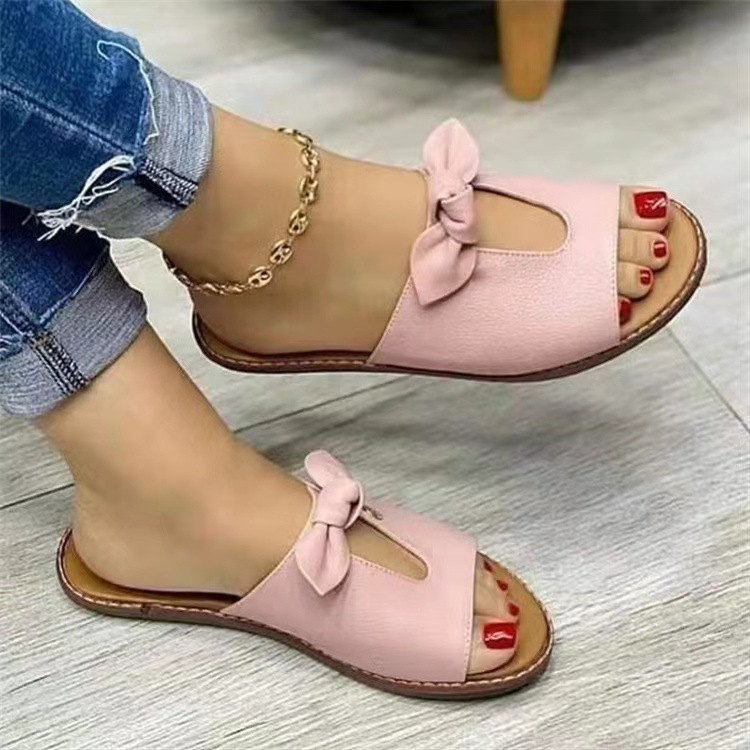 Sandals Bow Flat Heel