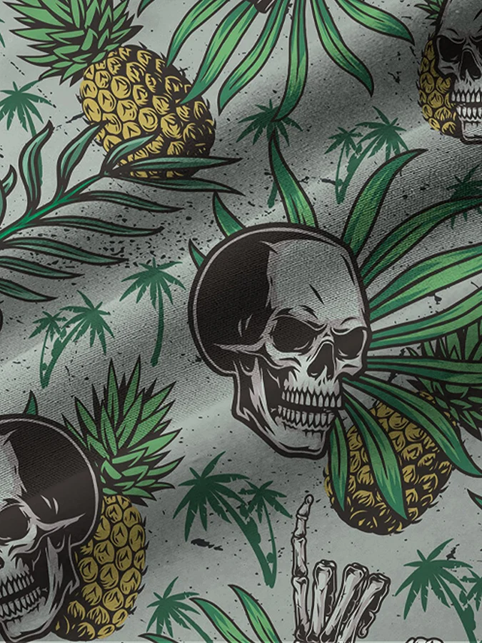 Stylish Casual Holiday Skull Print Shirt