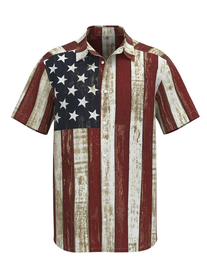 Men'S Printed Skull Lapel Shirt