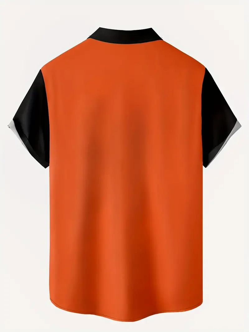 Men's Retro Halloween Fashion Short Sleeve Shirt