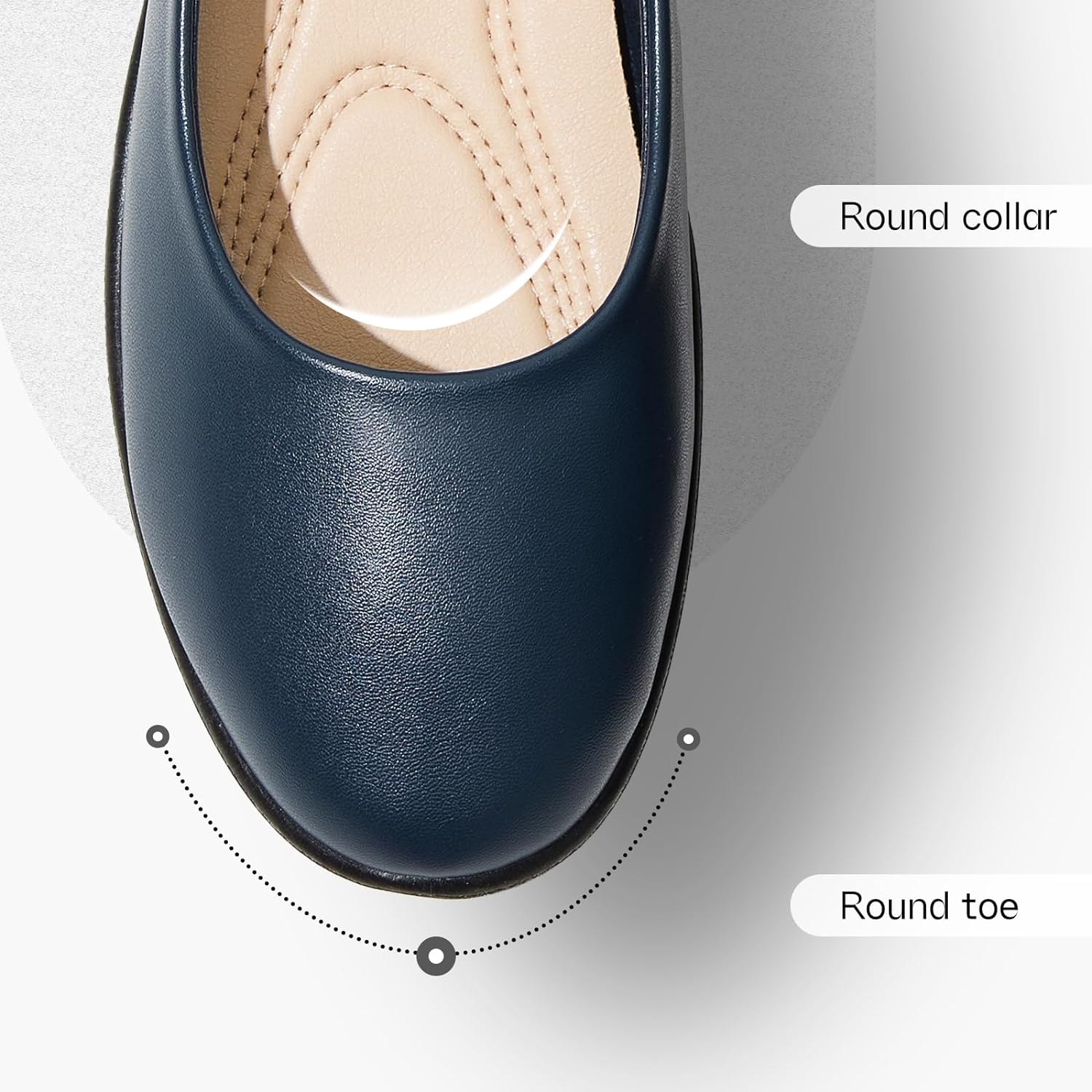 Women's Flats Comfortable Black Flats Shoes Women Round Toe Ballerina Flats Leather Dress Shoes Work Flats for Office