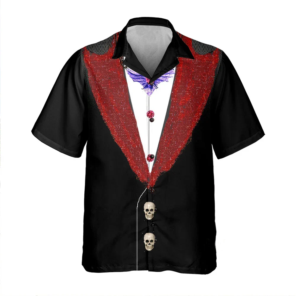Men's Halloween Funny Lapel Shirt