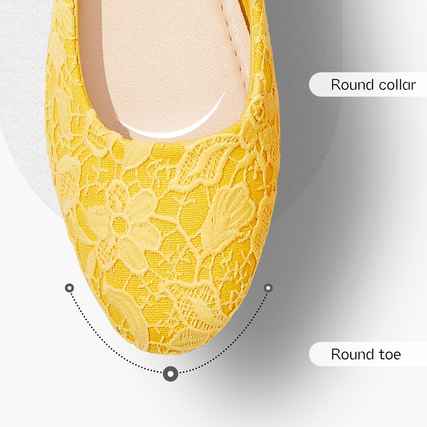 Dress Shoes for Women Round Toe Flats Shoes Lace Ballet Flats Dressy Comfortable Foldable Flats Low Heel