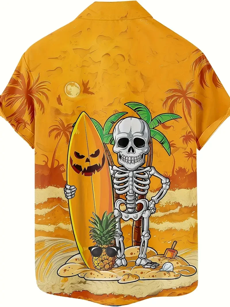 Men's Vintage Halloween Holiday Short Sleeve Shirt