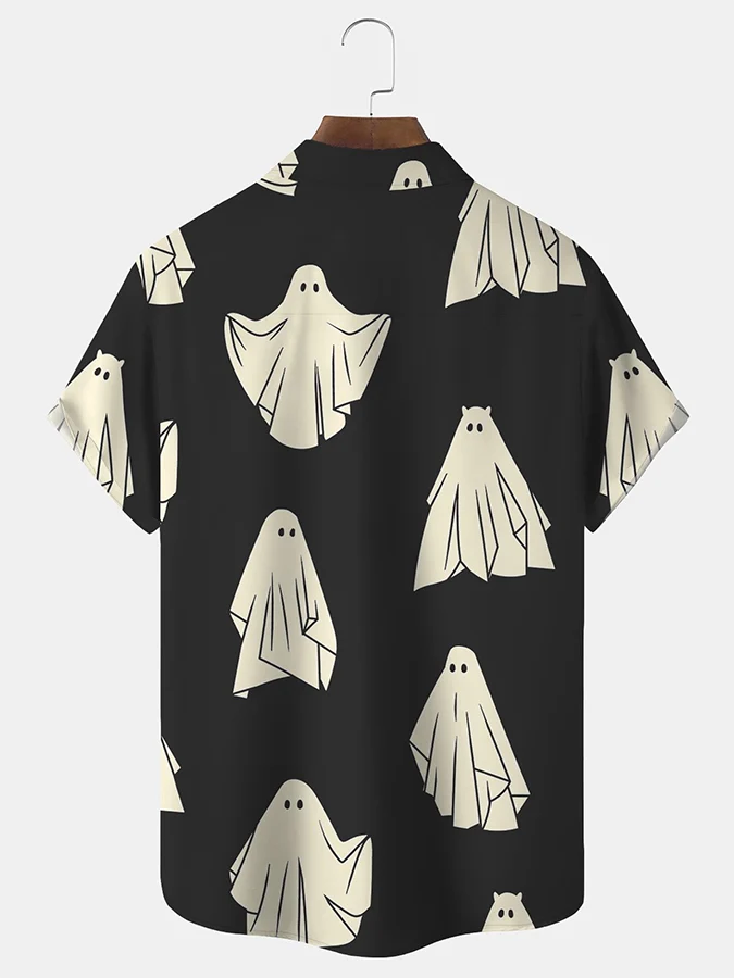 Men's Halloween Printed Casual Shirt (With Pockets)