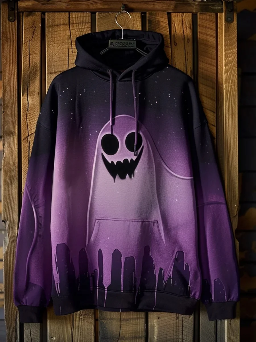 Men's Gothic Ghost Art Printed Hoodie