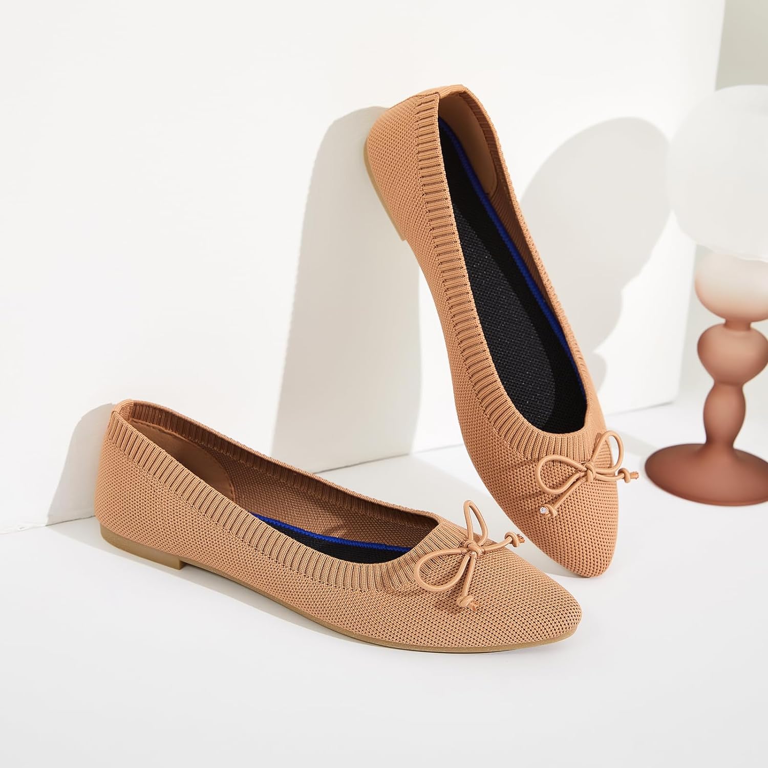 Women's Flats Black Flats Shoes Pointed Toe Ballet Flats Comfortable Bow Girls Flats Dressy