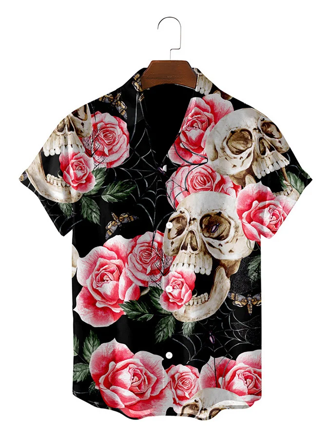 Casual Holiday Skull Print Men's Shirt
